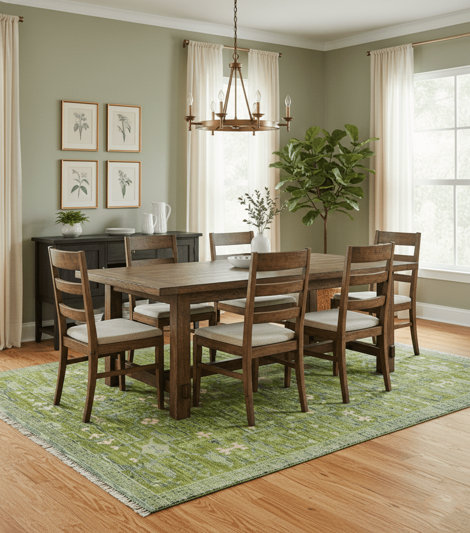 Transitional Design Green And Blue Hand Knotted Custom Made Wool Rug - The Rug Decor