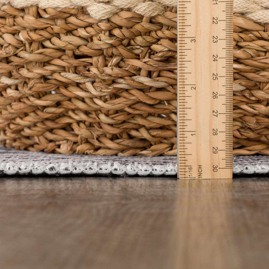 Transitional Design Ivory And Charcoal Washable Area Rug - The Rug Decor