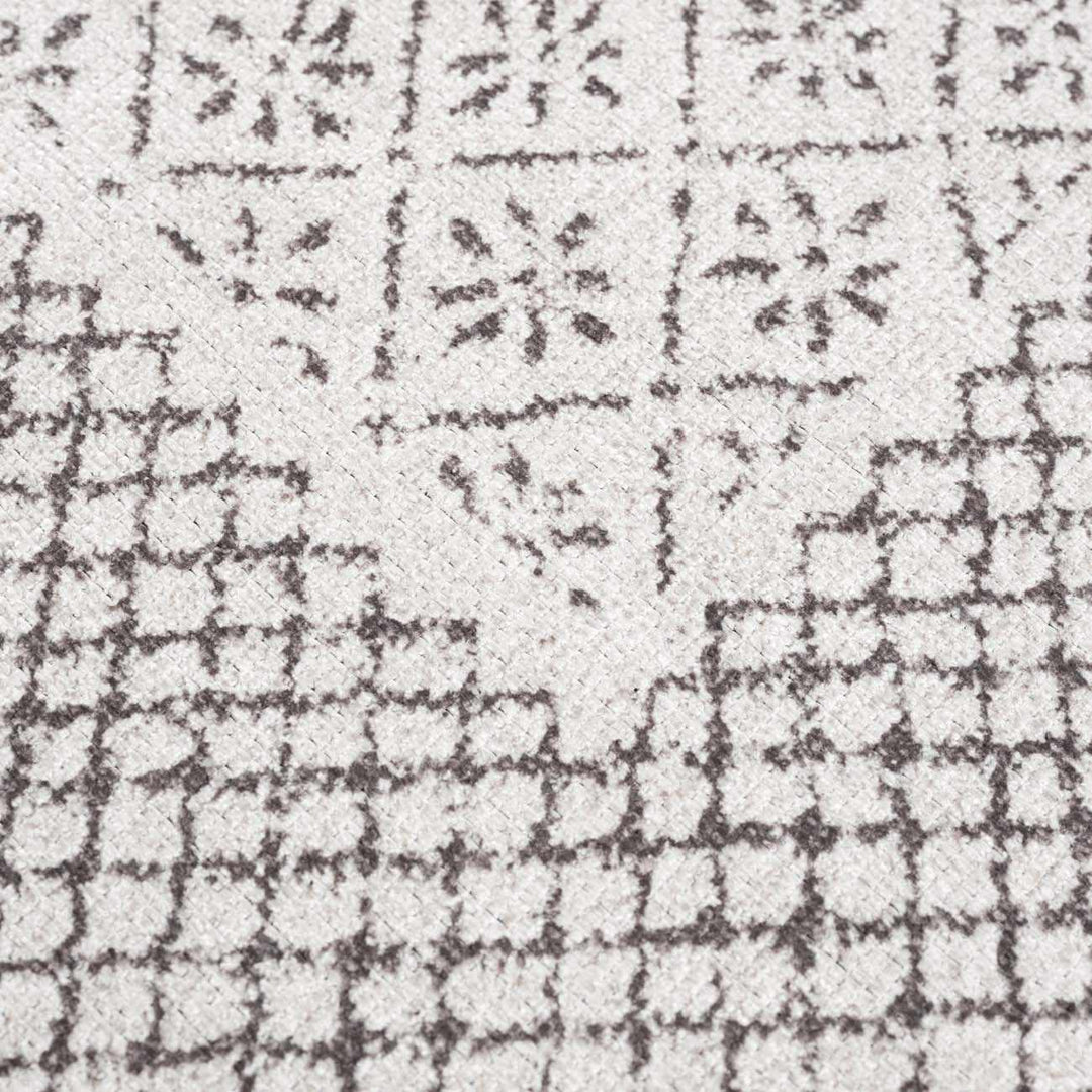 Transitional Design Ivory And Charcoal Washable Area Rug - The Rug Decor