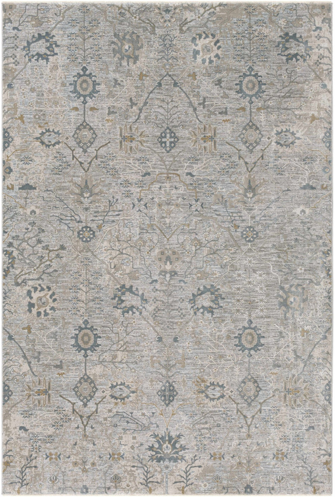 Transitional Gray And Beige Contemporary Area Rug - The Rug Decor
