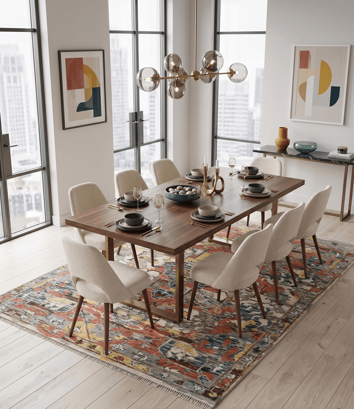 Transitional Ivory, Rust, Yellow Custom Made Turkish Design wool Area Rug - The Rug Decor