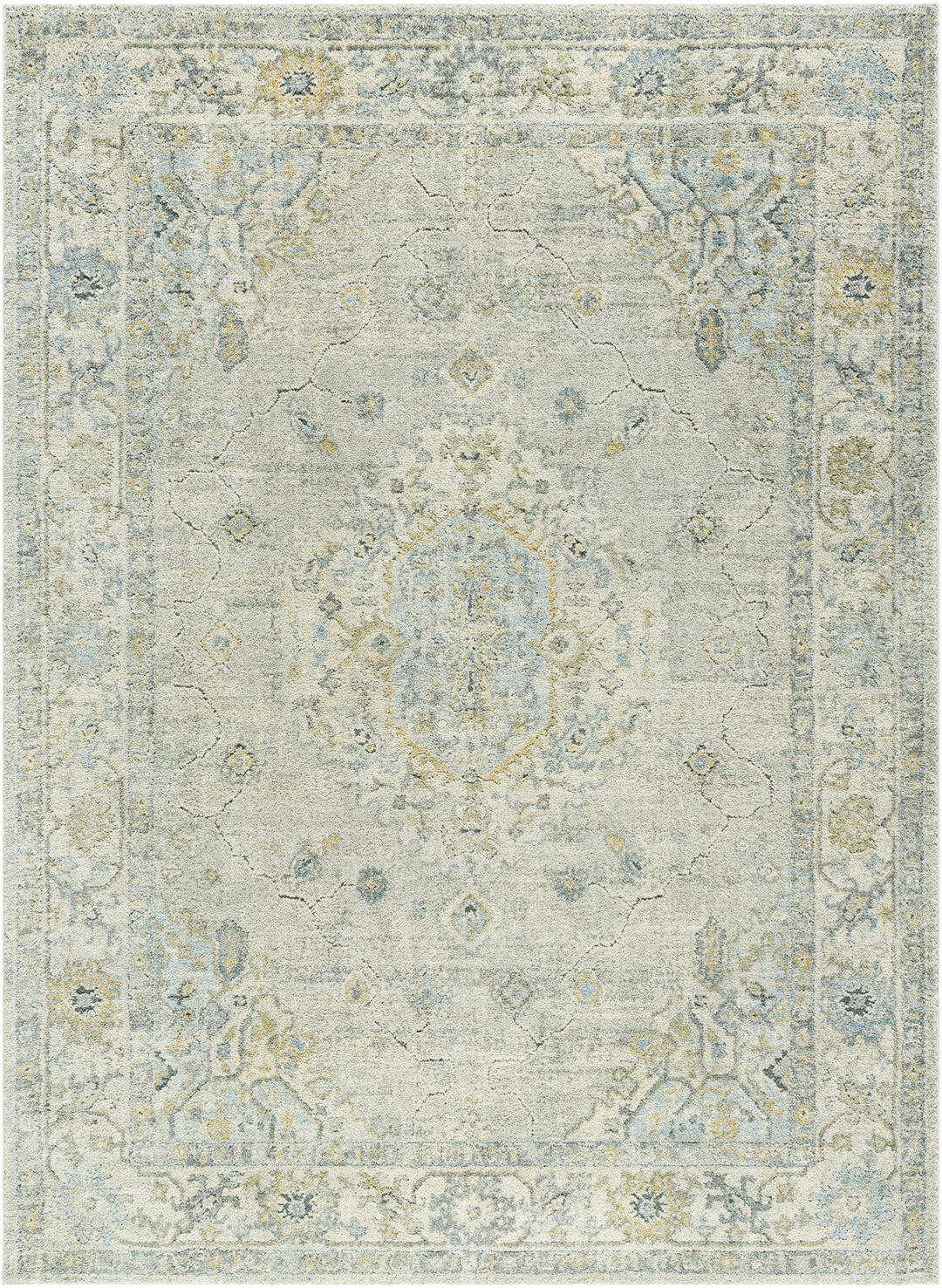 Transitional Medallion Style Gray Area Rug - The Rug Decor