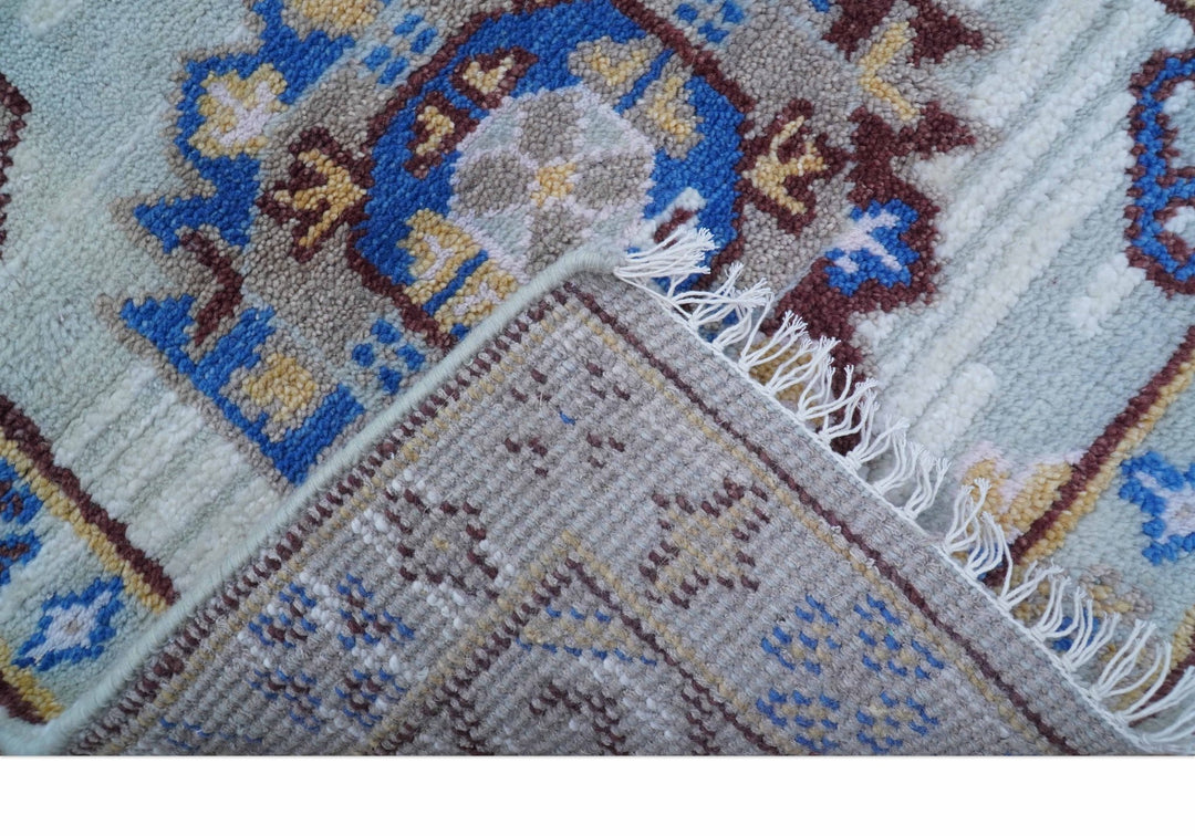 Transitional Silver And Brown Hand Knotted 2.7x10 Wool Rug - The Rug Decor