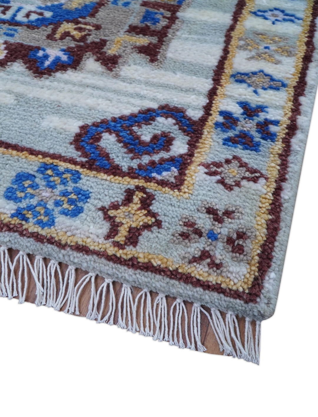 Transitional Silver And Brown Hand Knotted 2.7x10 Wool Rug - The Rug Decor