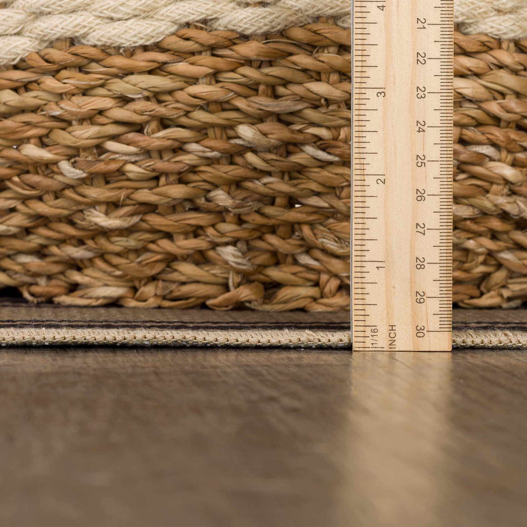 Transitional Style Brown Washable Jutely Rug - The Rug Decor