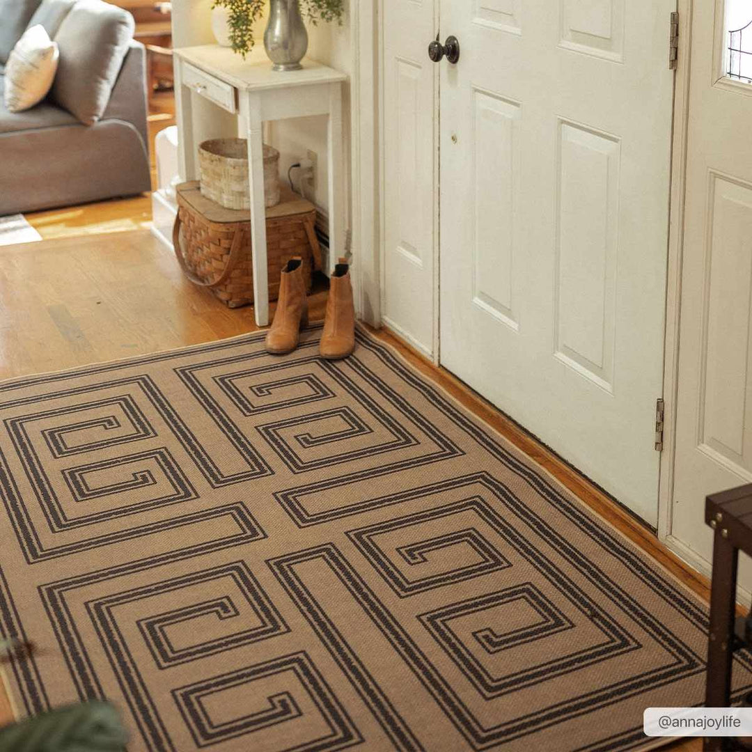 Transitional Style Brown Washable Jutely Rug - The Rug Decor