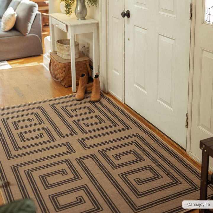 Transitional Style Brown Washable Jutely Rug - The Rug Decor