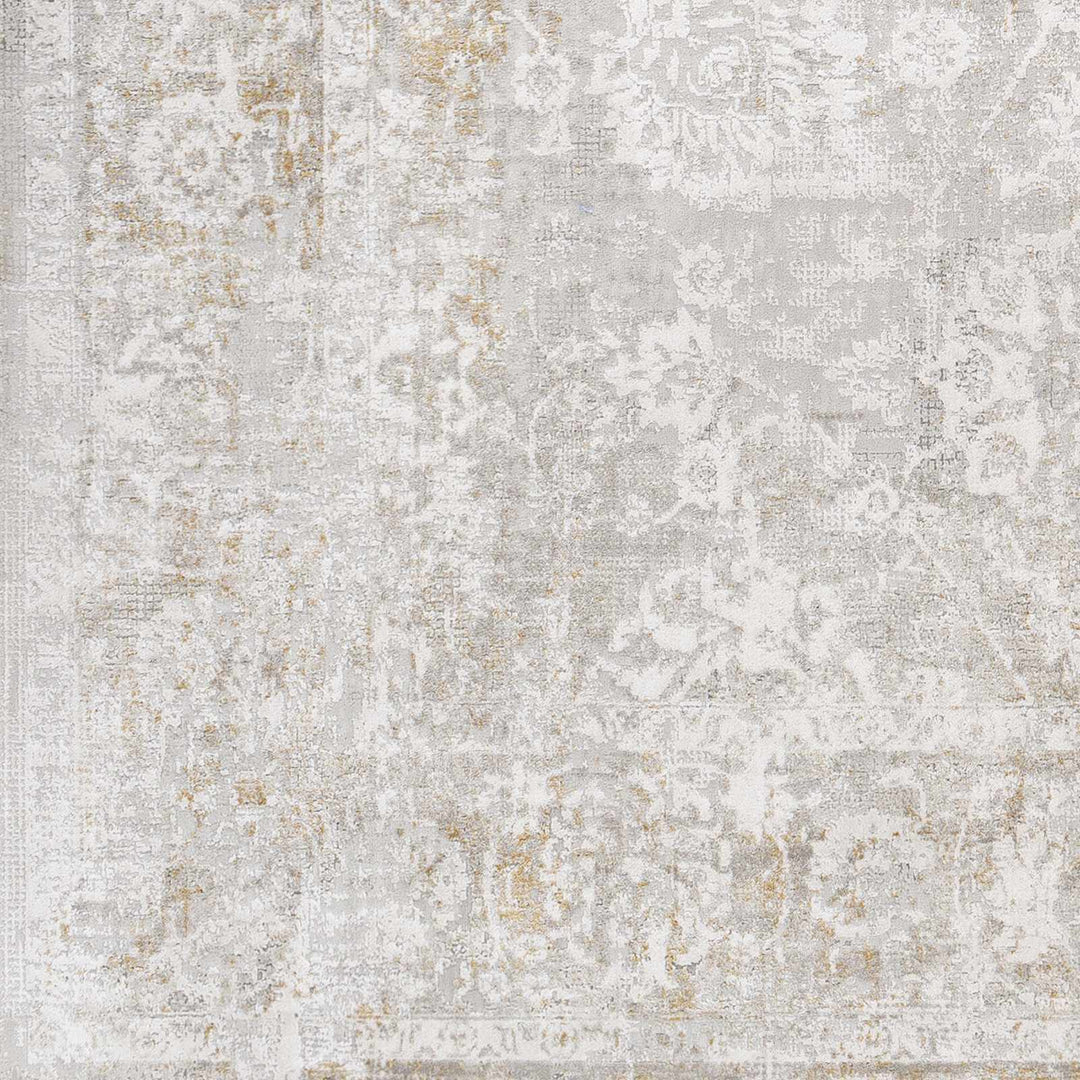 Transitional Style Ivory Gray Machine Woven Area Rug - The Rug Decor