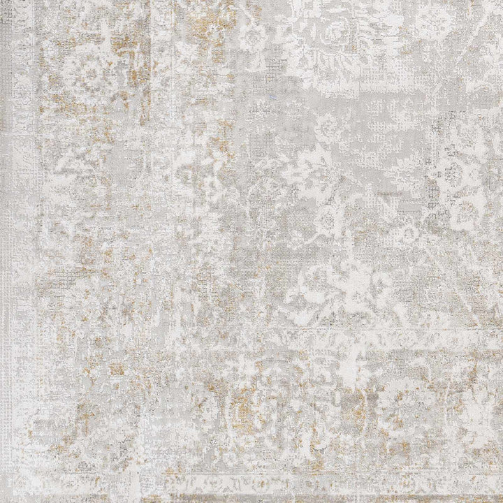 Transitional Style Ivory Gray Machine Woven Area Rug - The Rug Decor