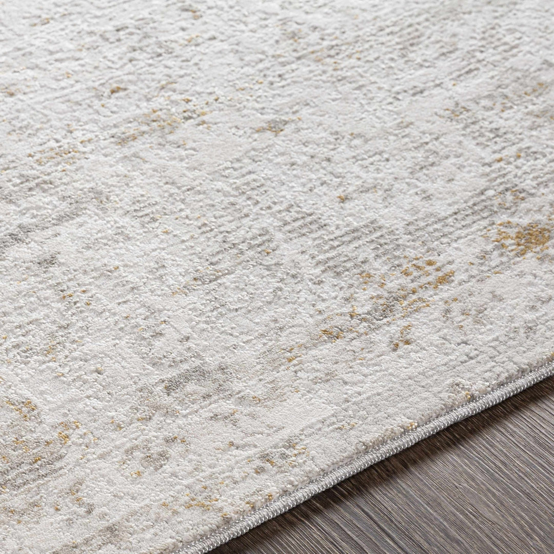 Transitional Style Ivory Gray Machine Woven Area Rug - The Rug Decor