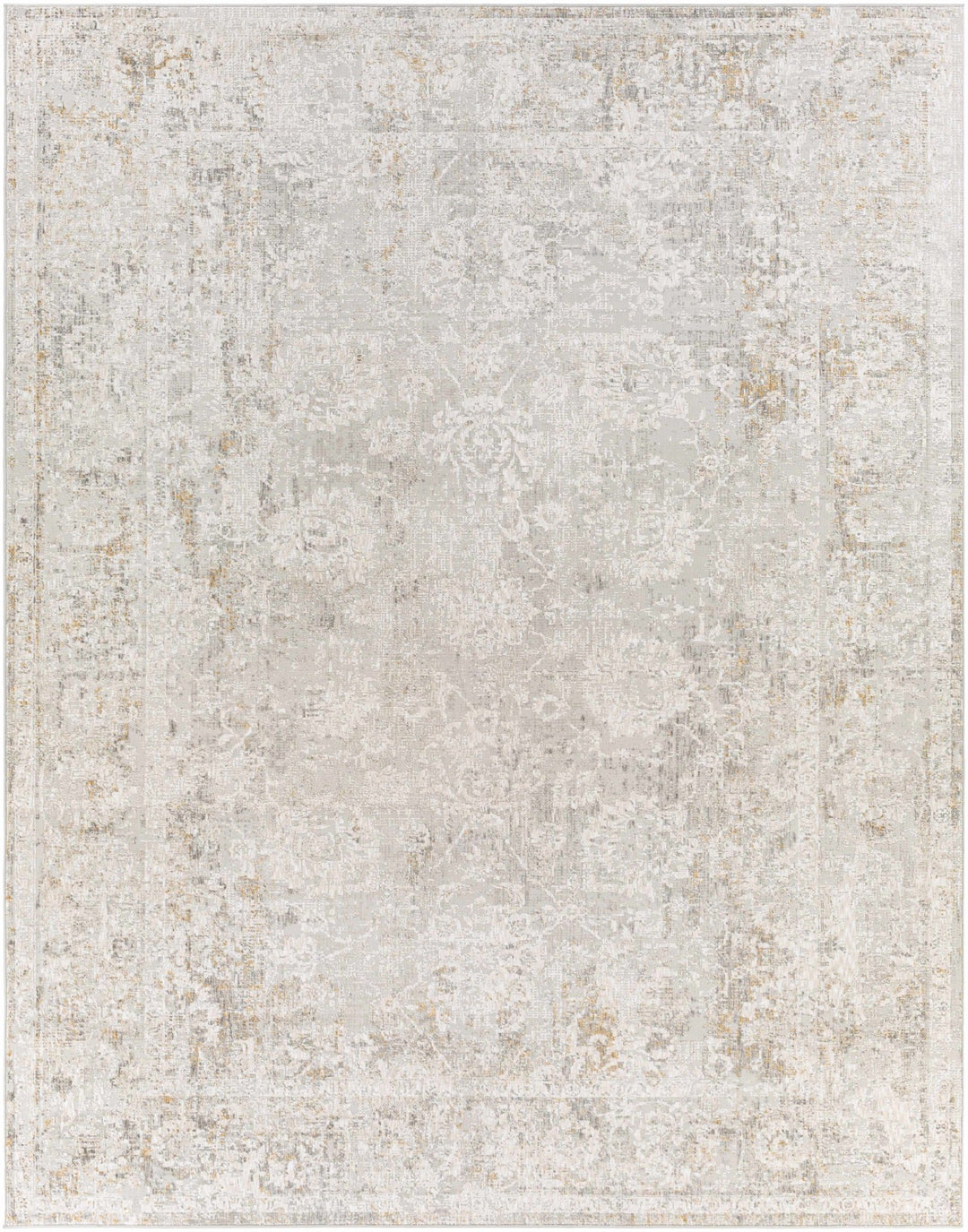Transitional Style Ivory Gray Machine Woven Area Rug - The Rug Decor