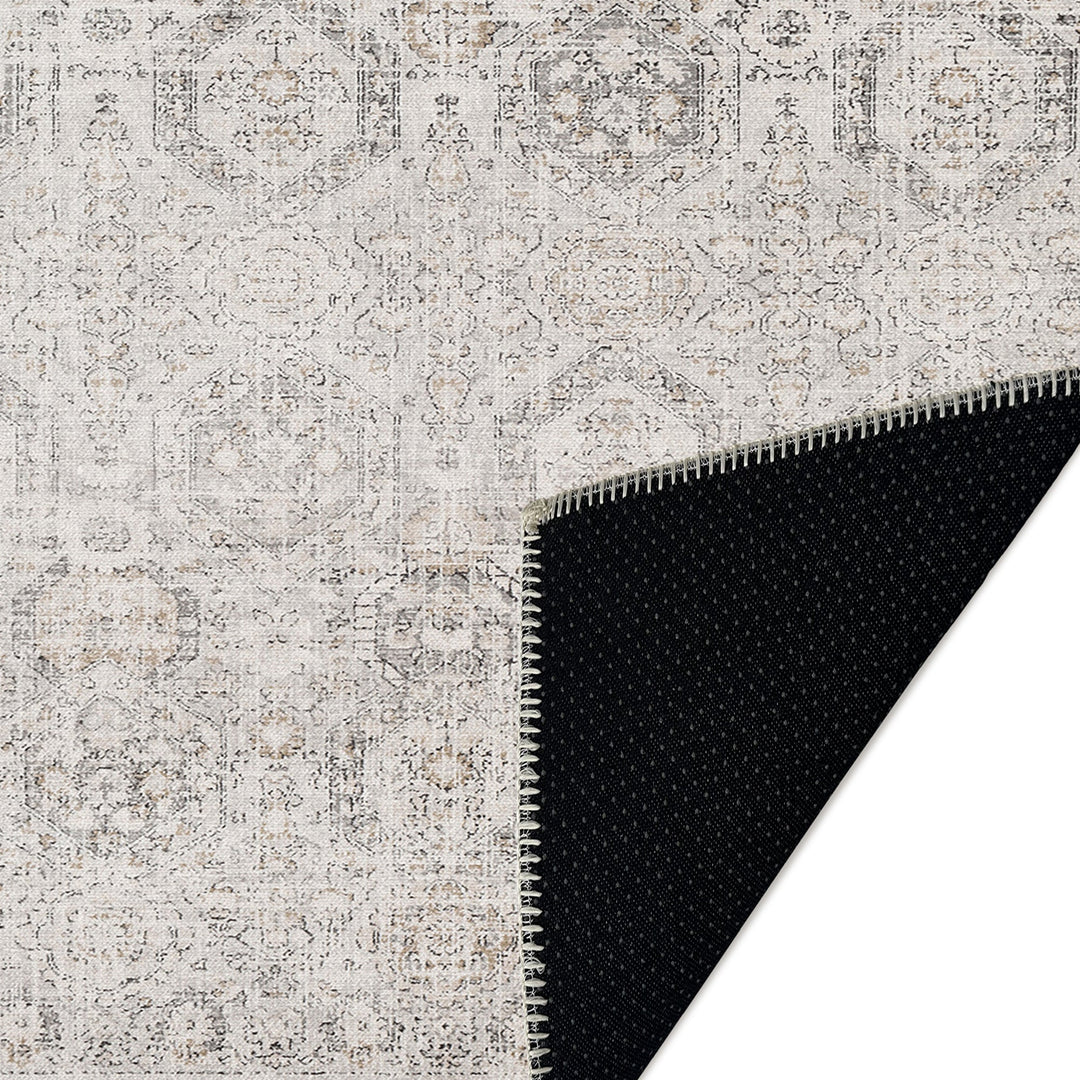Transitional Style Ivory Machine Washable Cotton Rug - The Rug Decor