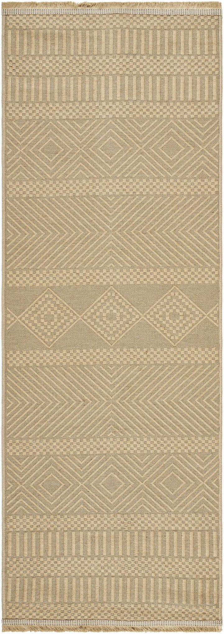 Transitional Style Tan Washable Jute Area Rug - The Rug Decor
