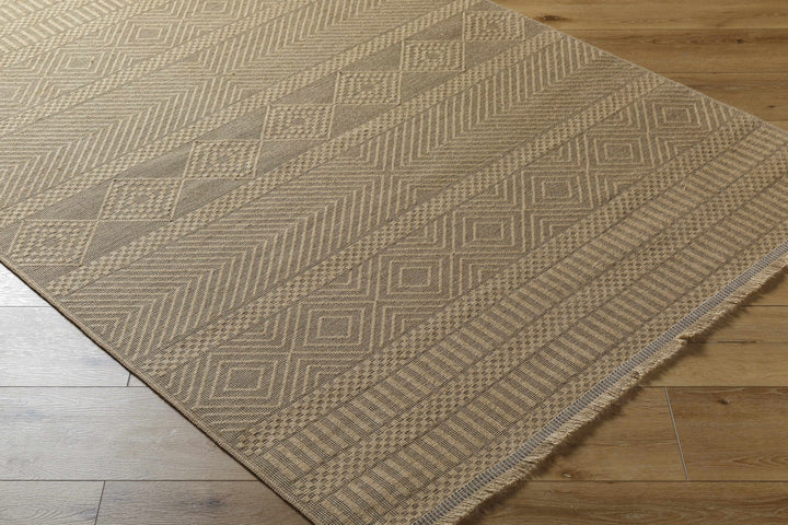 Transitional Style Tan Washable Jute Area Rug - The Rug Decor