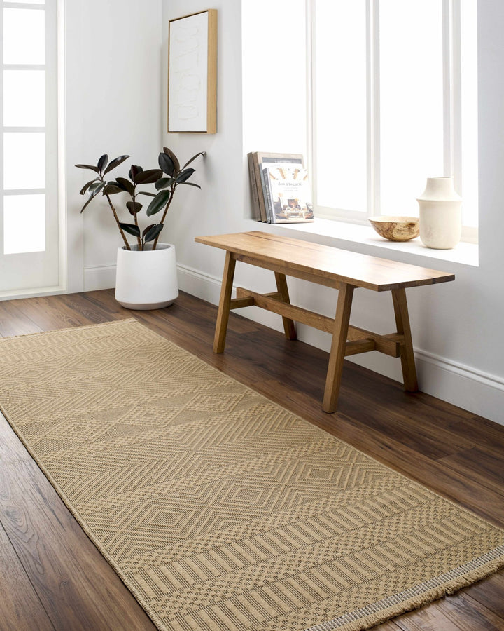 Transitional Style Tan Washable Jute Area Rug - The Rug Decor