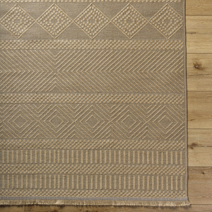 Transitional Style Tan Washable Jute Area Rug - The Rug Decor