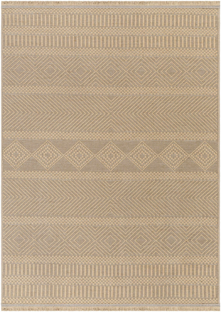Transitional Style Tan Washable Jute Area Rug - The Rug Decor
