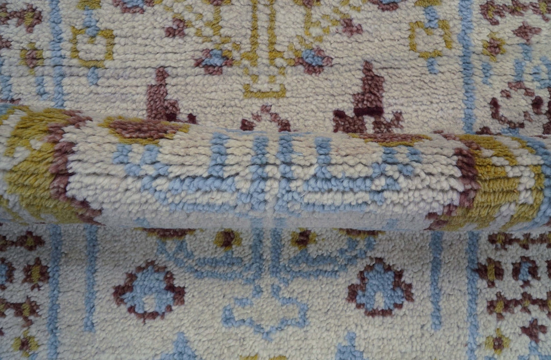 Tree of life Beige And Blue Hand Knotted 2x3 Wool Rug - The Rug Decor