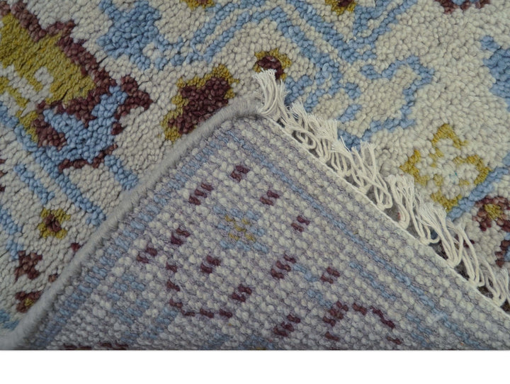Tree of life Beige And Blue Hand Knotted 2x3 Wool Rug - The Rug Decor