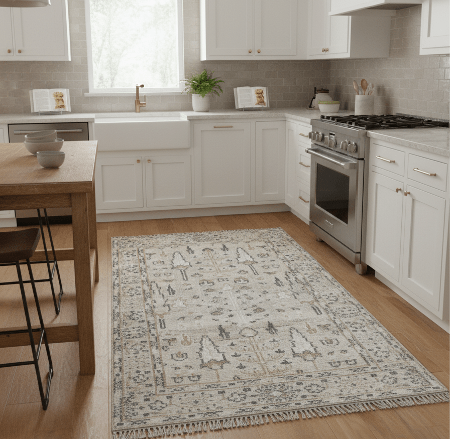 Tree of life Beige Traditional Style Hand knotted 4x6 Wool Area Rug - The Rug Decor