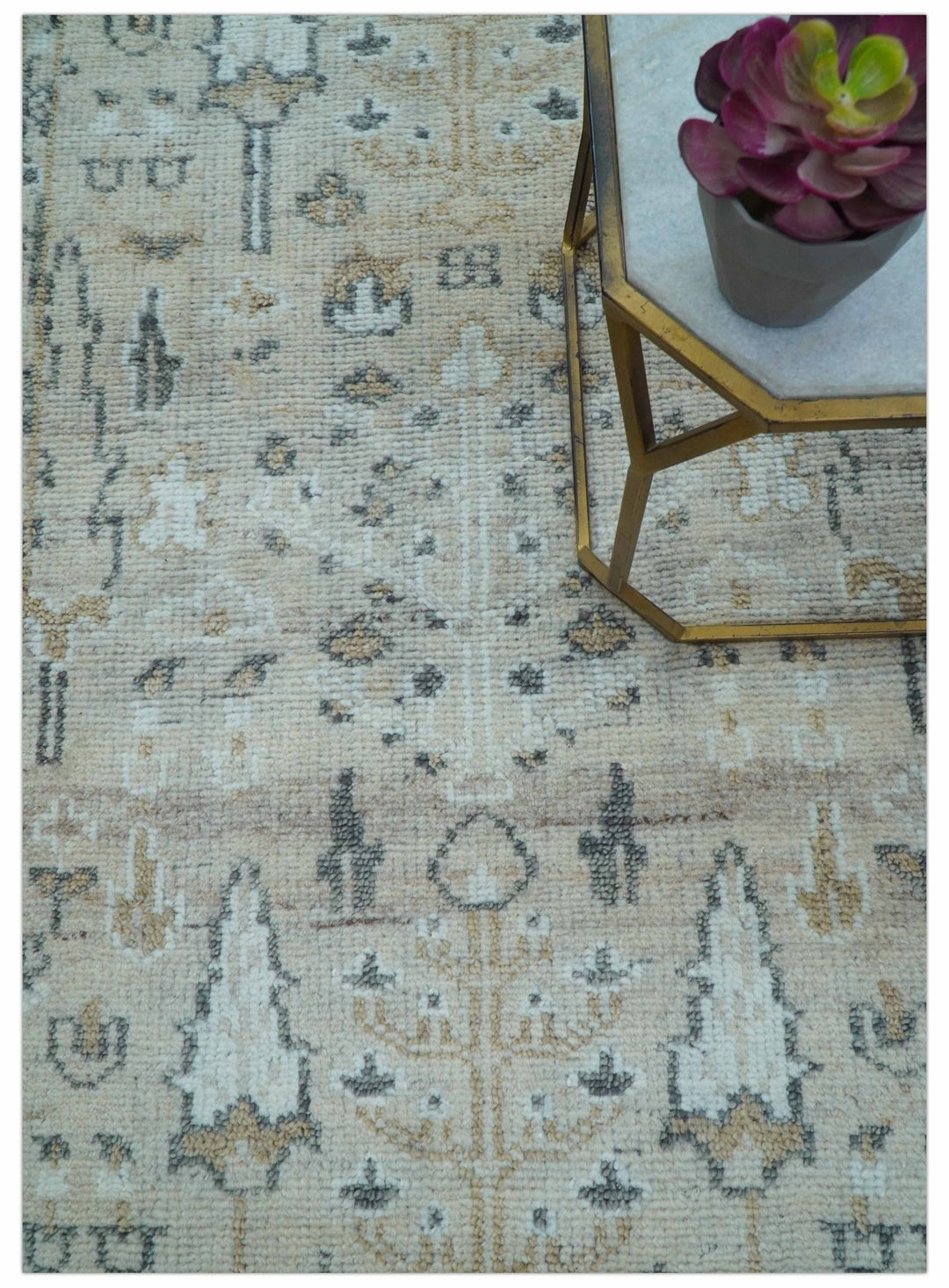 Tree of life Beige Traditional Style Hand knotted 4x6 Wool Area Rug - The Rug Decor