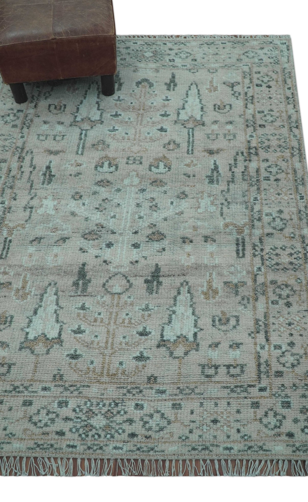 Tree of life Beige Traditional Style Hand knotted 4x6 Wool Area Rug - The Rug Decor