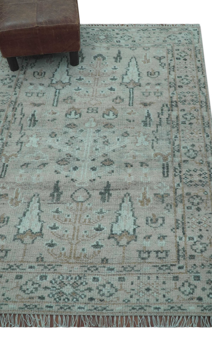 Tree of life Beige Traditional Style Hand knotted 4x6 Wool Area Rug - The Rug Decor