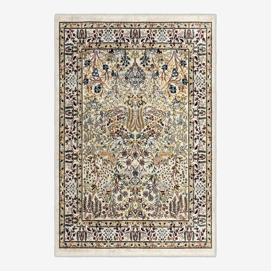 Tree of Life design Beige Machine Washable Area Rug - The Rug Decor