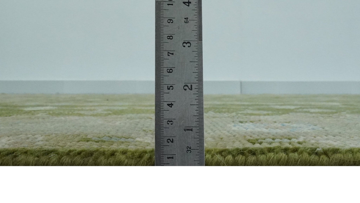 Tree of life Green and Silver Hand Knotted Traditional Floral 8x10 wool rug - The Rug Decor