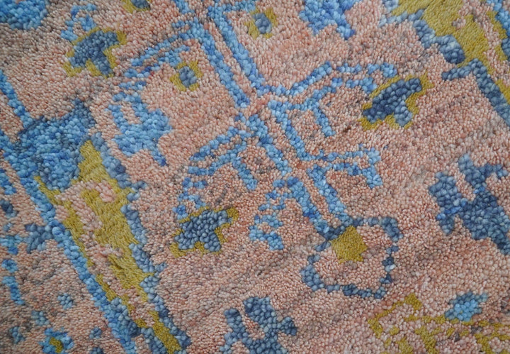 Tree of life Peach And Blue Hand Knotted 2x3 Wool Rug - The Rug Decor
