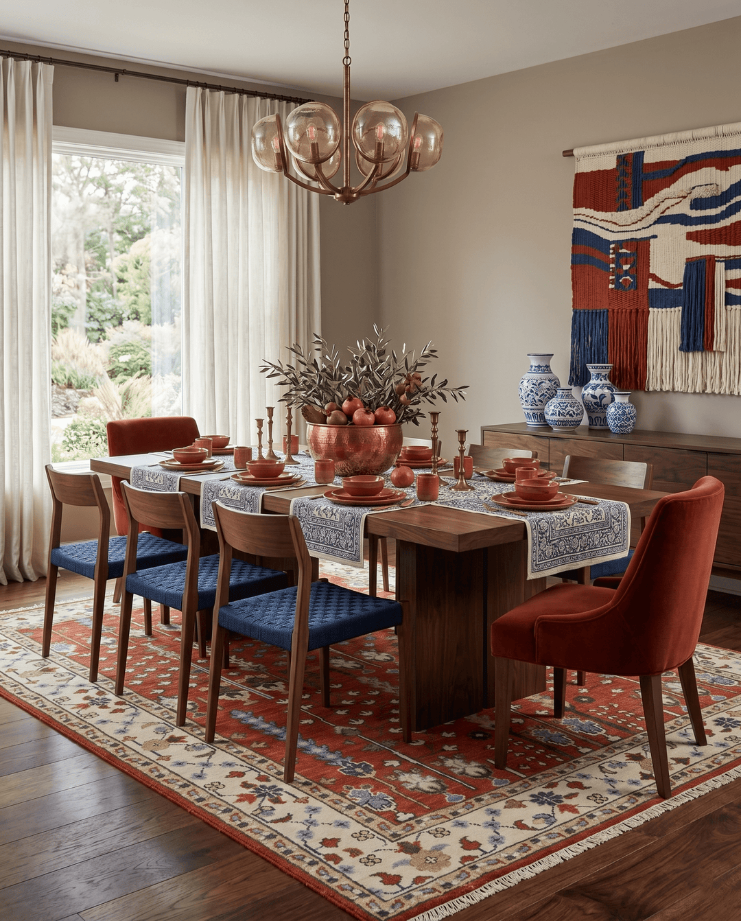 Tree of Life Rust and Ivory Traditional Hand Knotted Turkish Design Wool Area Rug - The Rug Decor