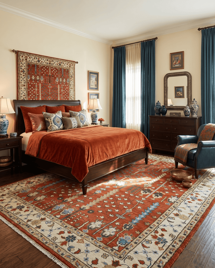 Tree of Life Rust and Ivory Traditional Hand Knotted Turkish Design Wool Area Rug - The Rug Decor
