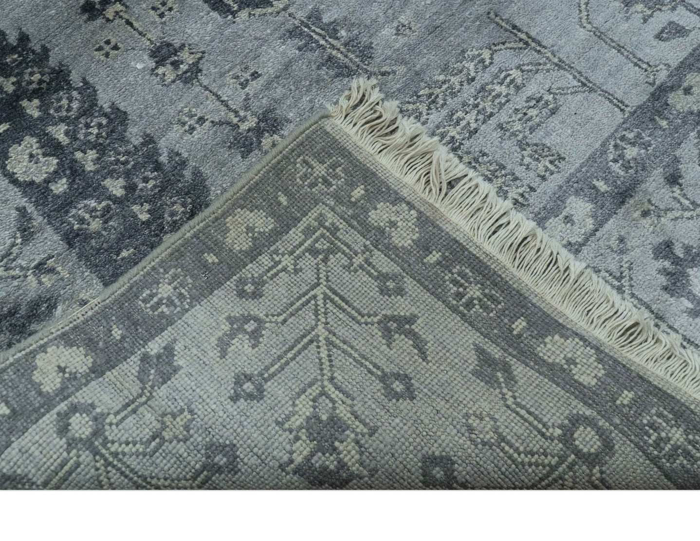 Tree of Life Silver And Gray 6x9 Hand Knotted Bamboo Silk Area Rug - The Rug Decor