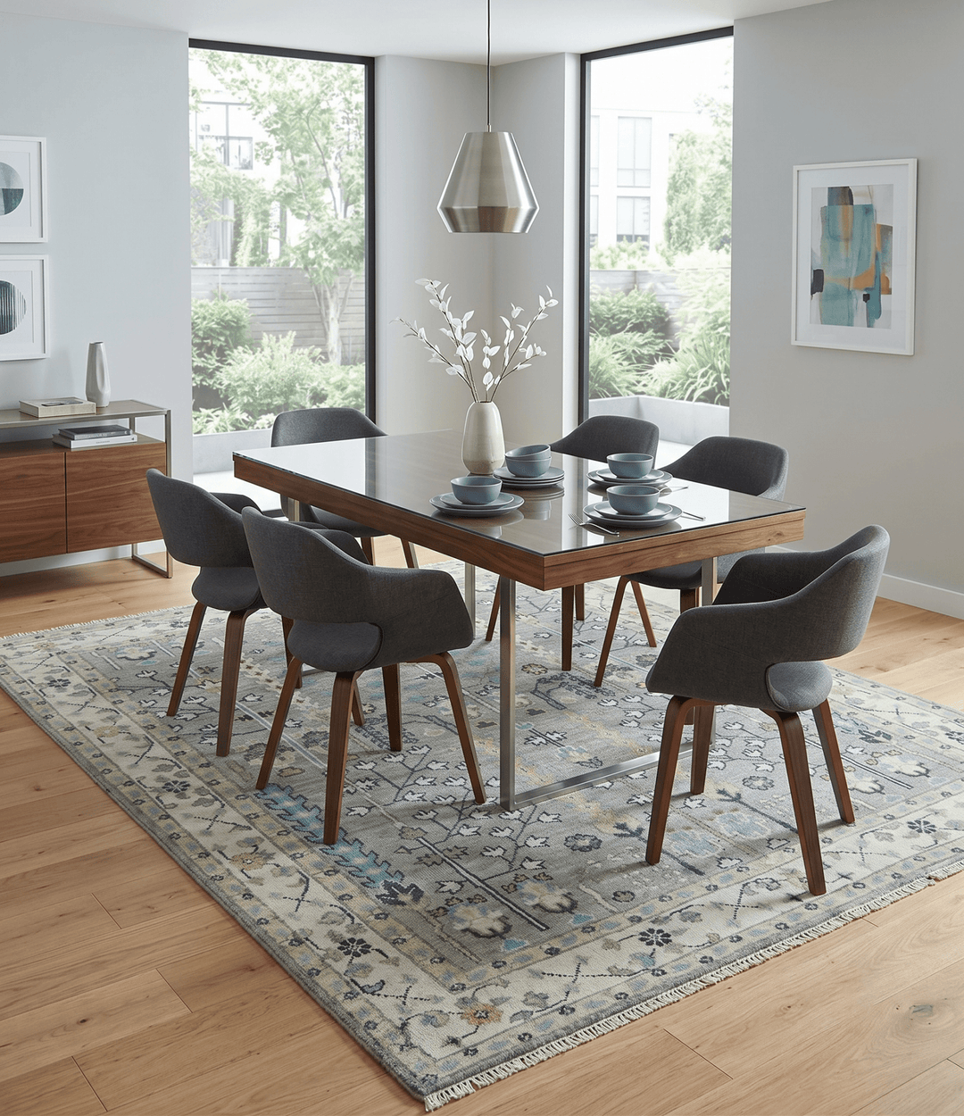 Tree of life Silver and Ivory Hand Knotted Traditional Multi Size Wool Area Rug - The Rug Decor