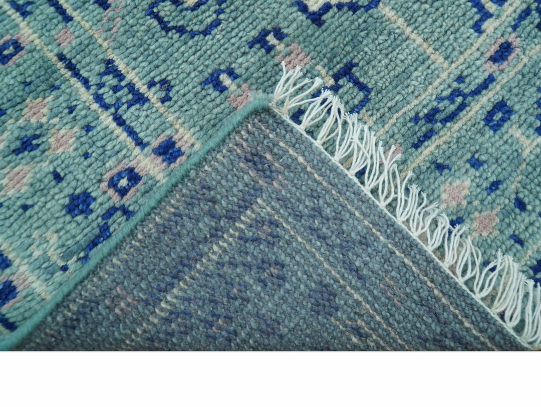 Tree of life Teal And Blue Hand knotted 4x6 Wool Area Rug - The Rug Decor