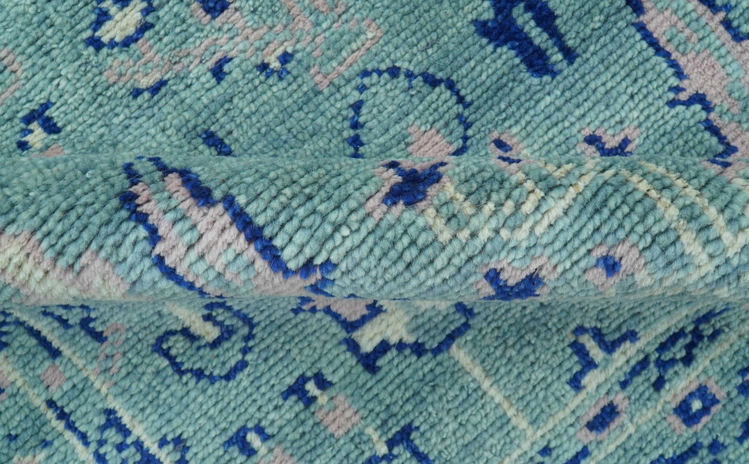 Tree of life Teal And Blue Hand knotted 4x6 Wool Area Rug - The Rug Decor