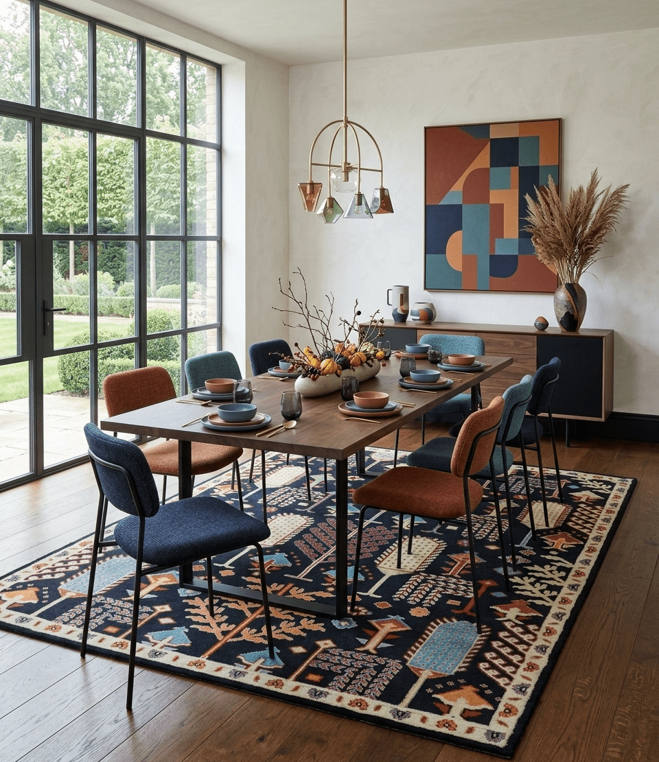 Tree of life Vibrant colorful Black, Beige, Peach and Blue Hand Knotted Traditional Oushak Custom Made wool area Rug - The Rug Decor