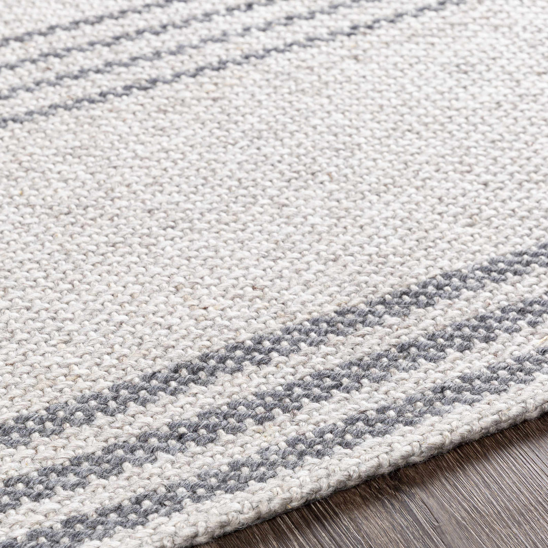 Treichlers Gray Modern Stripes Design Hand Woven Area Rug