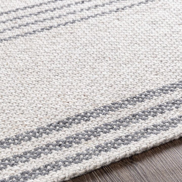 Treichlers Gray Modern Stripes Design Hand Woven Area Rug