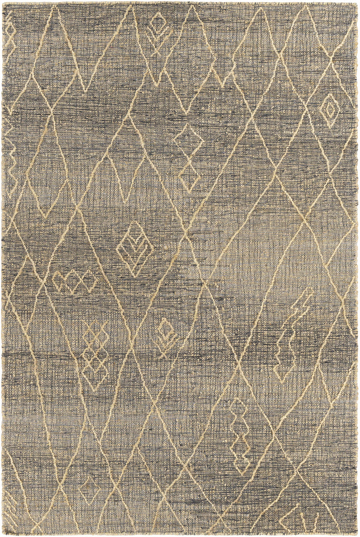 Tregarth Modern Geometrical Design Beige And Charcoal Hand Woven Area Rug
