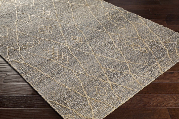 Tregarth Modern Geometrical Design Beige And Charcoal Hand Woven Area Rug