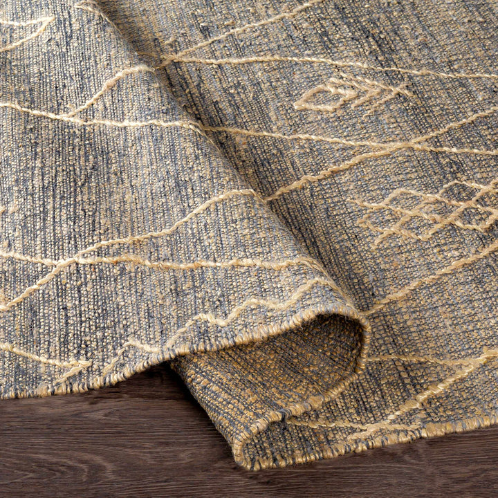 Tregarth Modern Geometrical Design Beige And Charcoal Hand Woven Area Rug