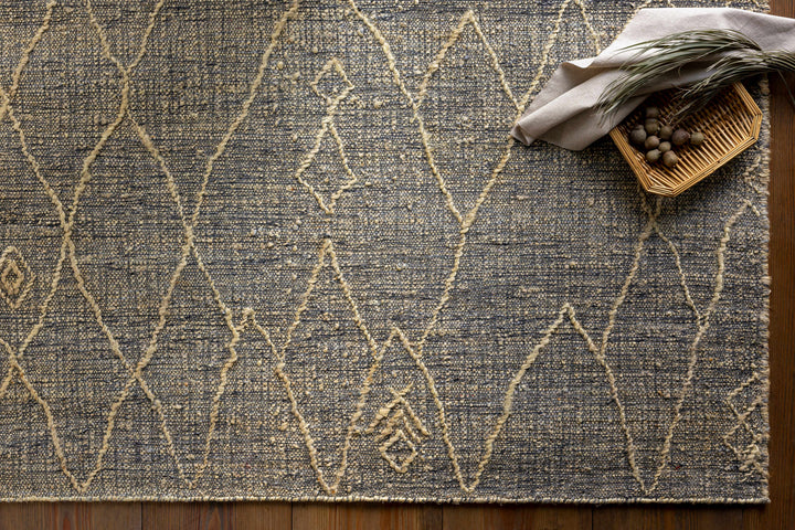 Tregarth Modern Geometrical Design Beige And Charcoal Hand Woven Area Rug