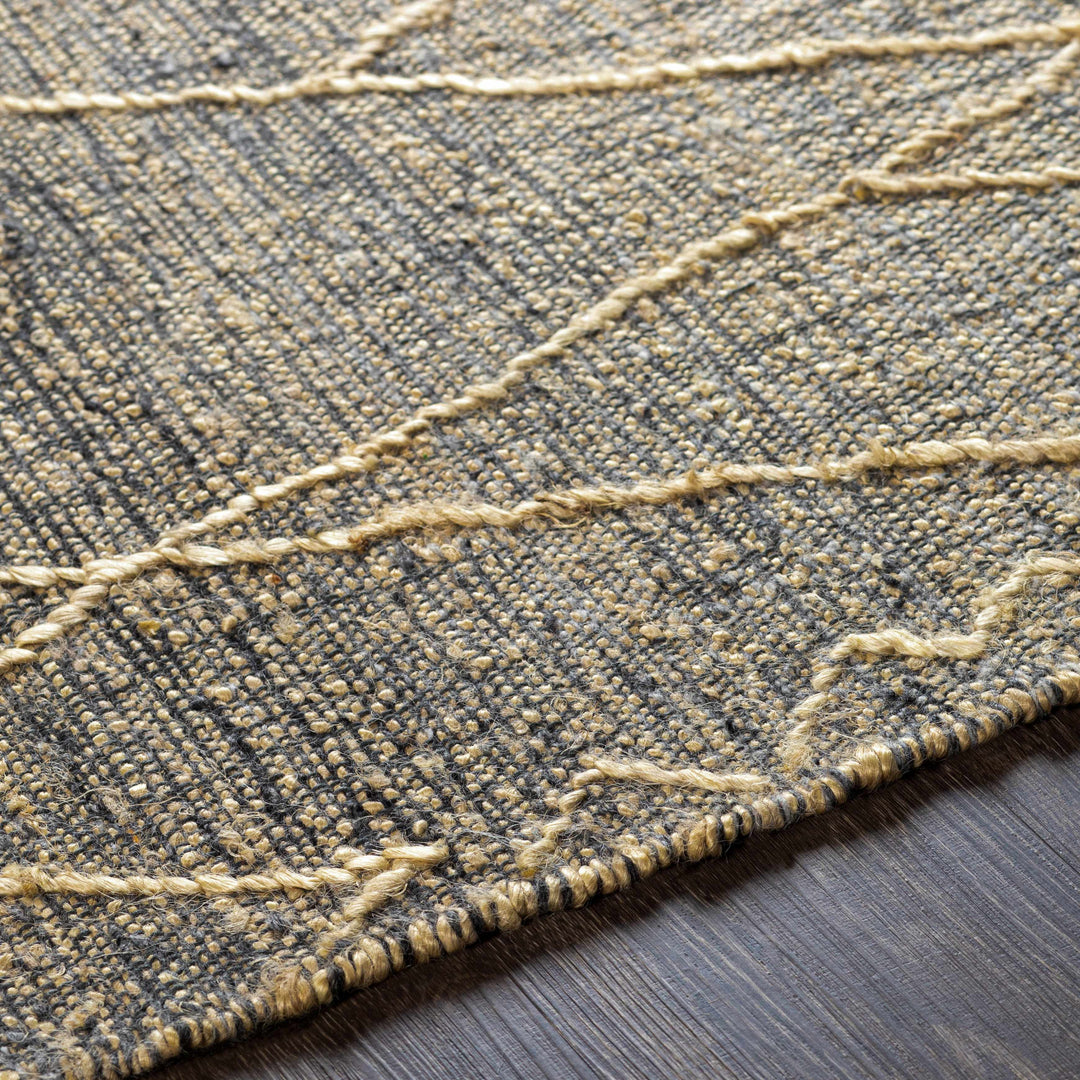 Tregarth Modern Geometrical Design Beige And Charcoal Hand Woven Area Rug