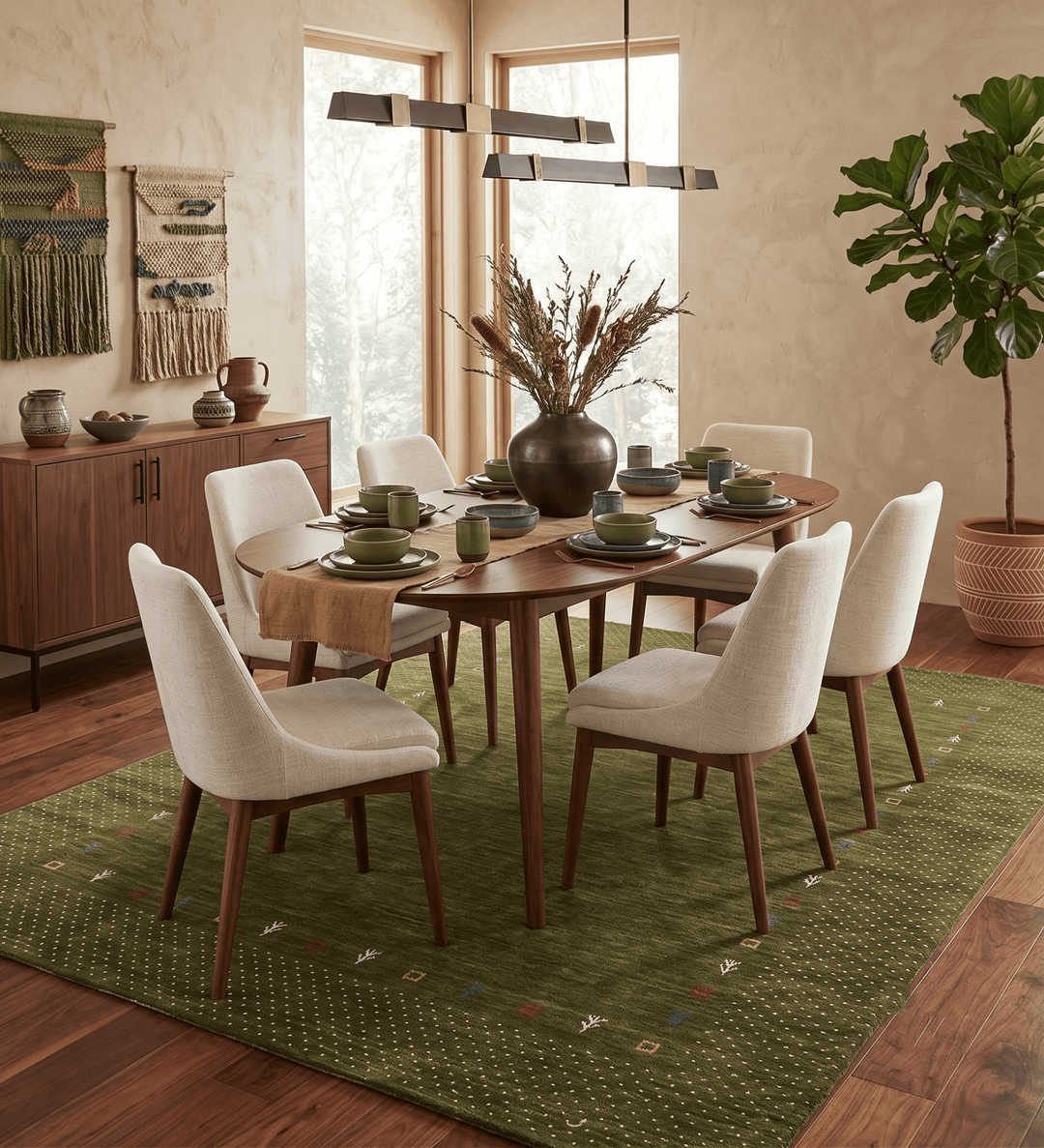 Tribal Border Design Hand Loomed Wool Area Rug - The Rug Decor