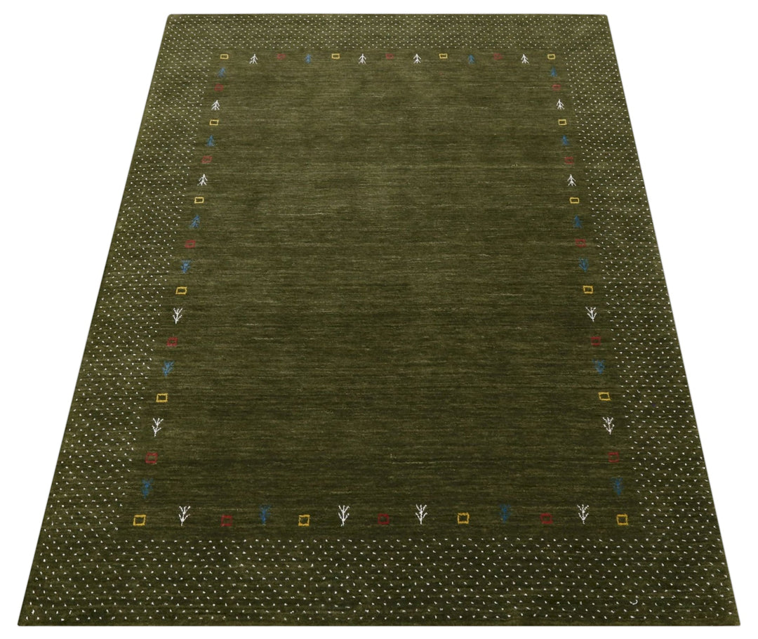 Tribal Border Design Hand Loomed Wool Area Rug - The Rug Decor