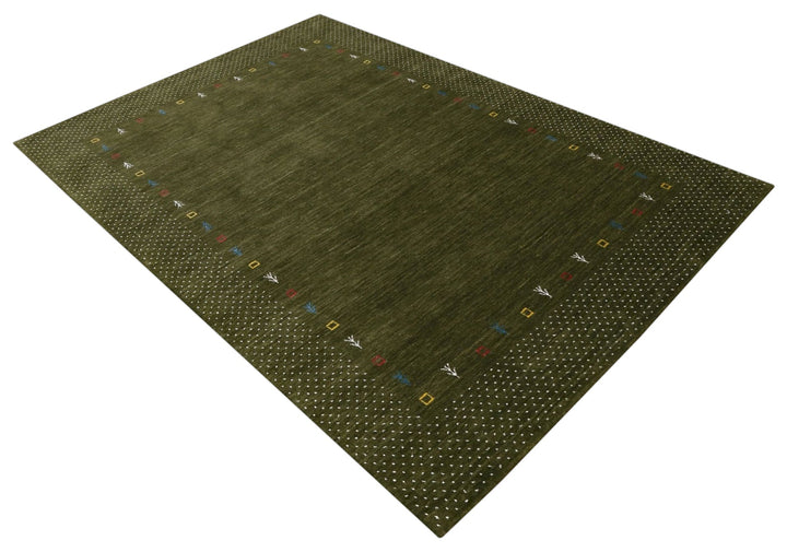 Tribal Border Design Hand Loomed Wool Area Rug - The Rug Decor