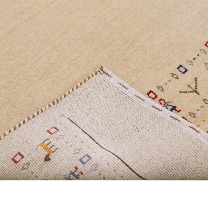 Tribal Border Ivory Design Hand Loomed Wool Area Rug - The Rug Decor