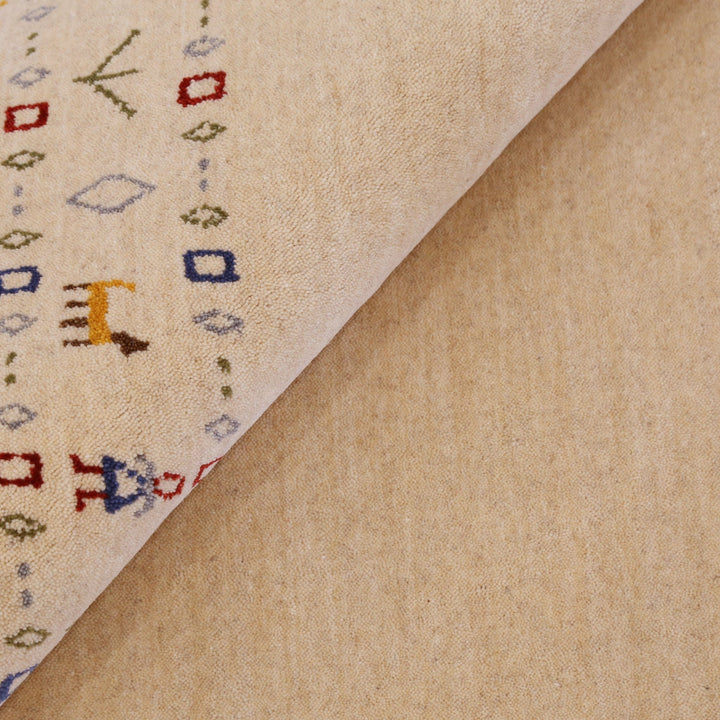 Tribal Border Ivory Design Hand Loomed Wool Area Rug - The Rug Decor