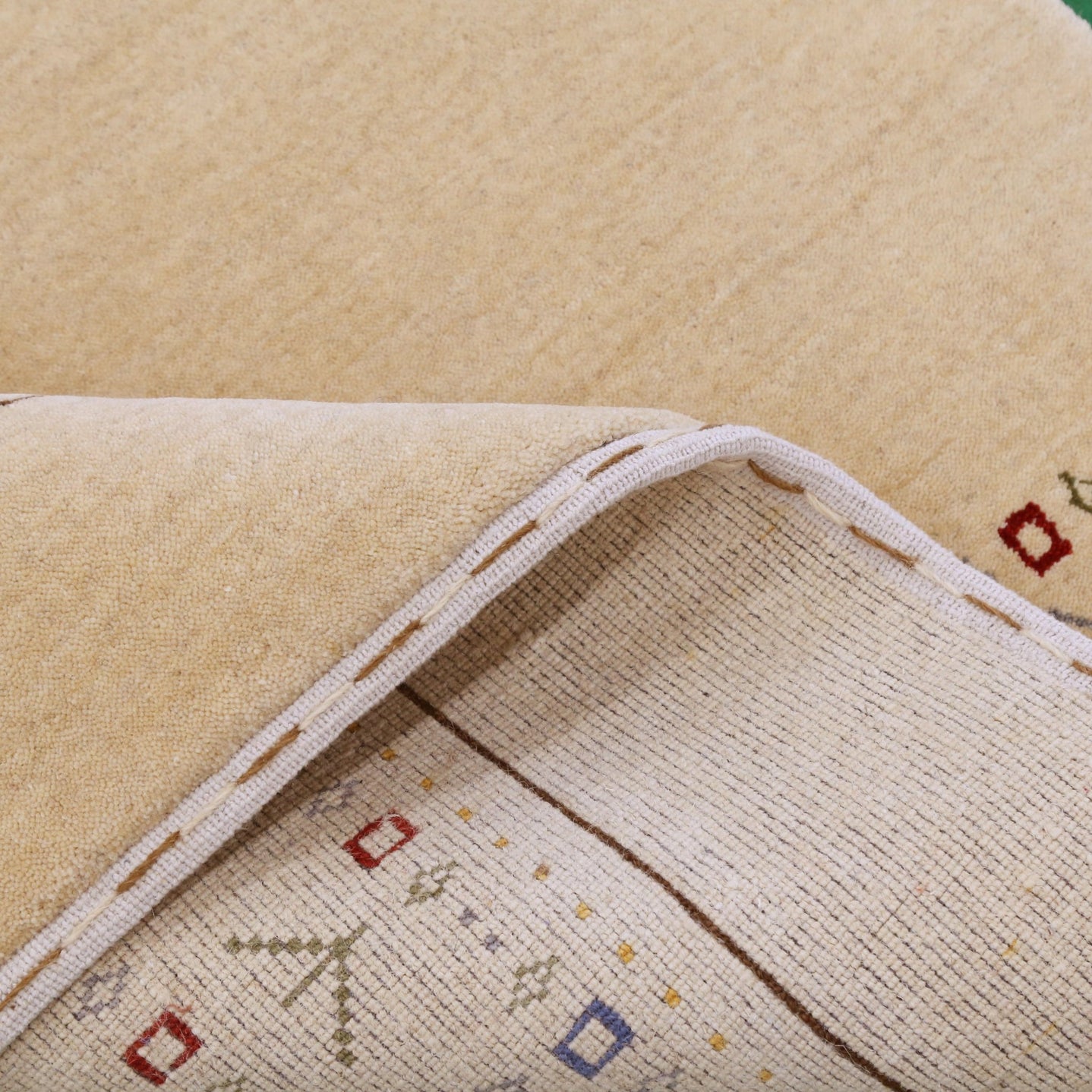 Tribal Border Ivory Design Hand Loomed Wool Area Rug - The Rug Decor